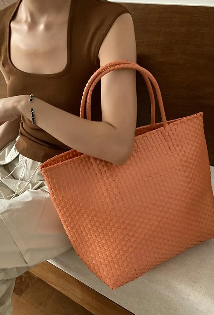 Caistre Woven Jelly Bag for Women Summer PVC Hobo Handbag 2025 Washable Totes Beach Bag for Shopping Beach 2025