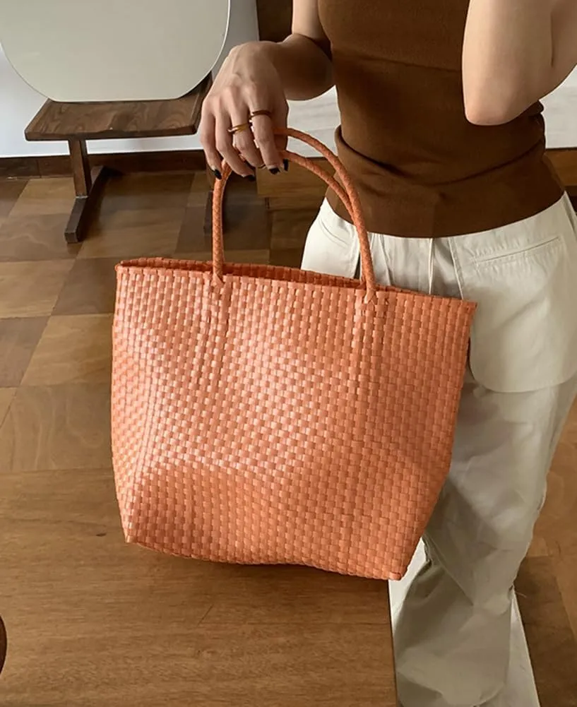 Caistre Woven Jelly Bag for Women Summer PVC Hobo Handbag 2025 Washable Totes Beach Bag for Shopping Beach 2025