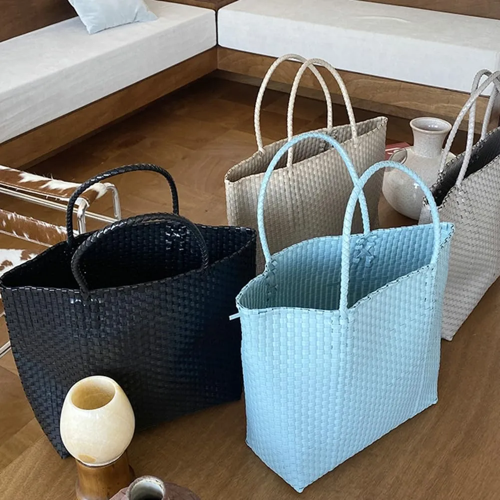 Caistre Woven Jelly Bag for Women Summer PVC Hobo Handbag 2025 Washable Totes Beach Bag for Shopping Beach 2025