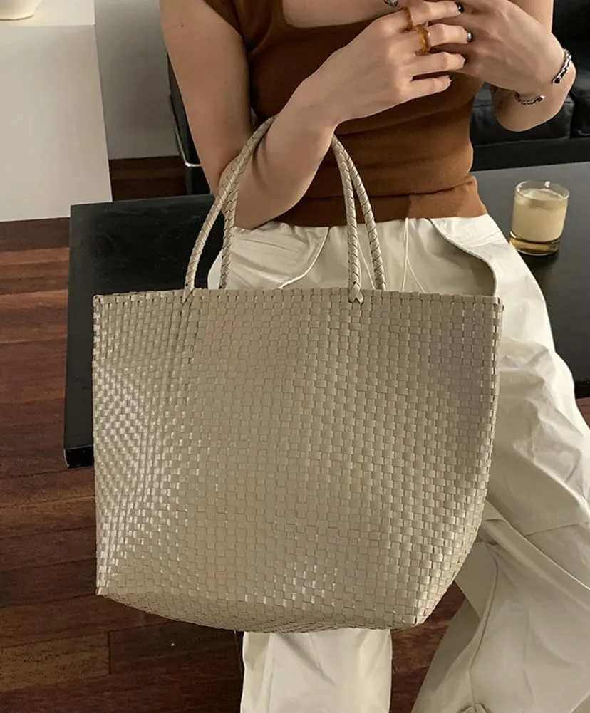 Caistre Woven Jelly Bag for Women Summer PVC Hobo Handbag 2025 Washable Totes Beach Bag for Shopping Beach 2025