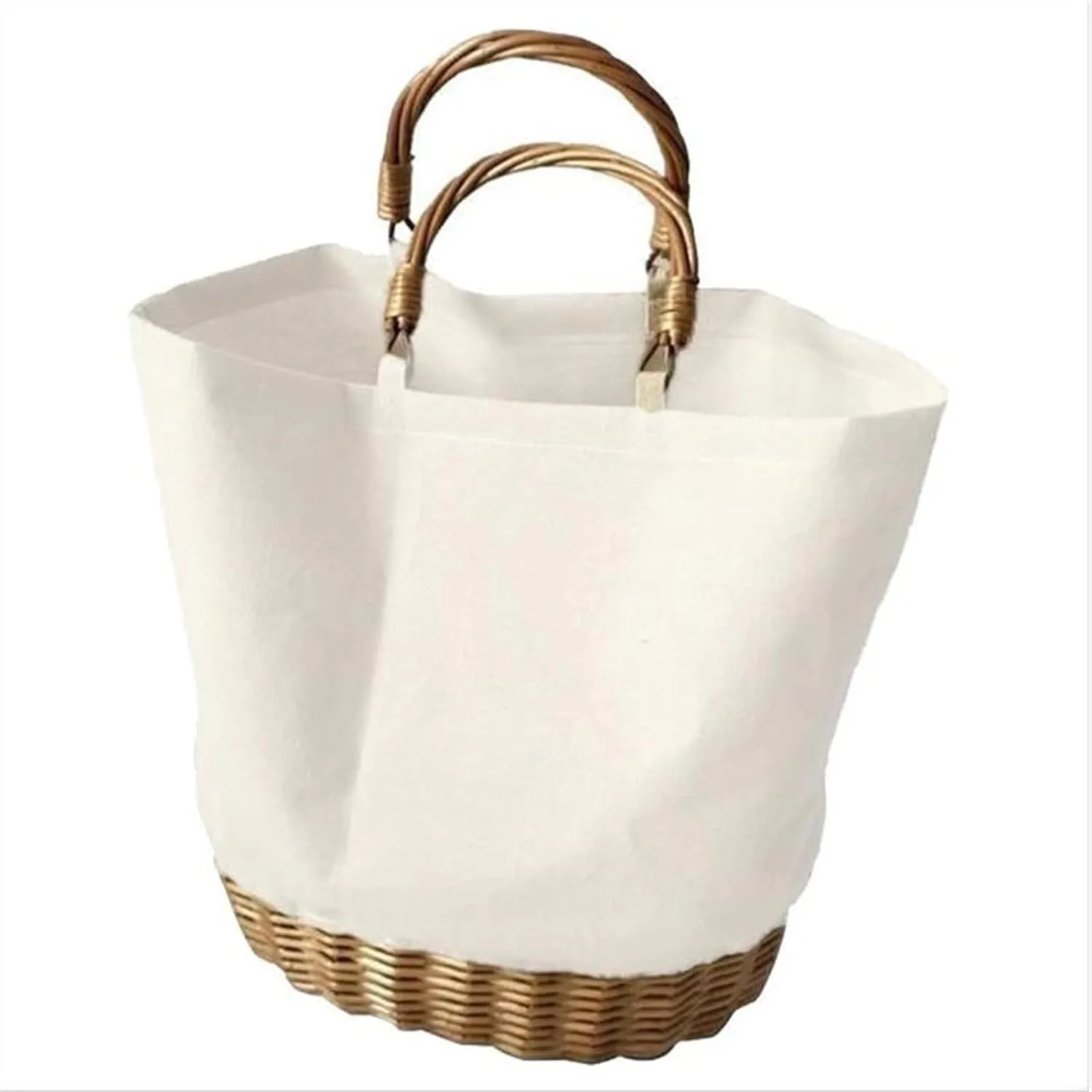 Canvas Rattan Wicker Hand Woven Bag Fashion Causal Tote Knitting Handbag Portable Shopping Bags for Women Ladies Beach Handbags