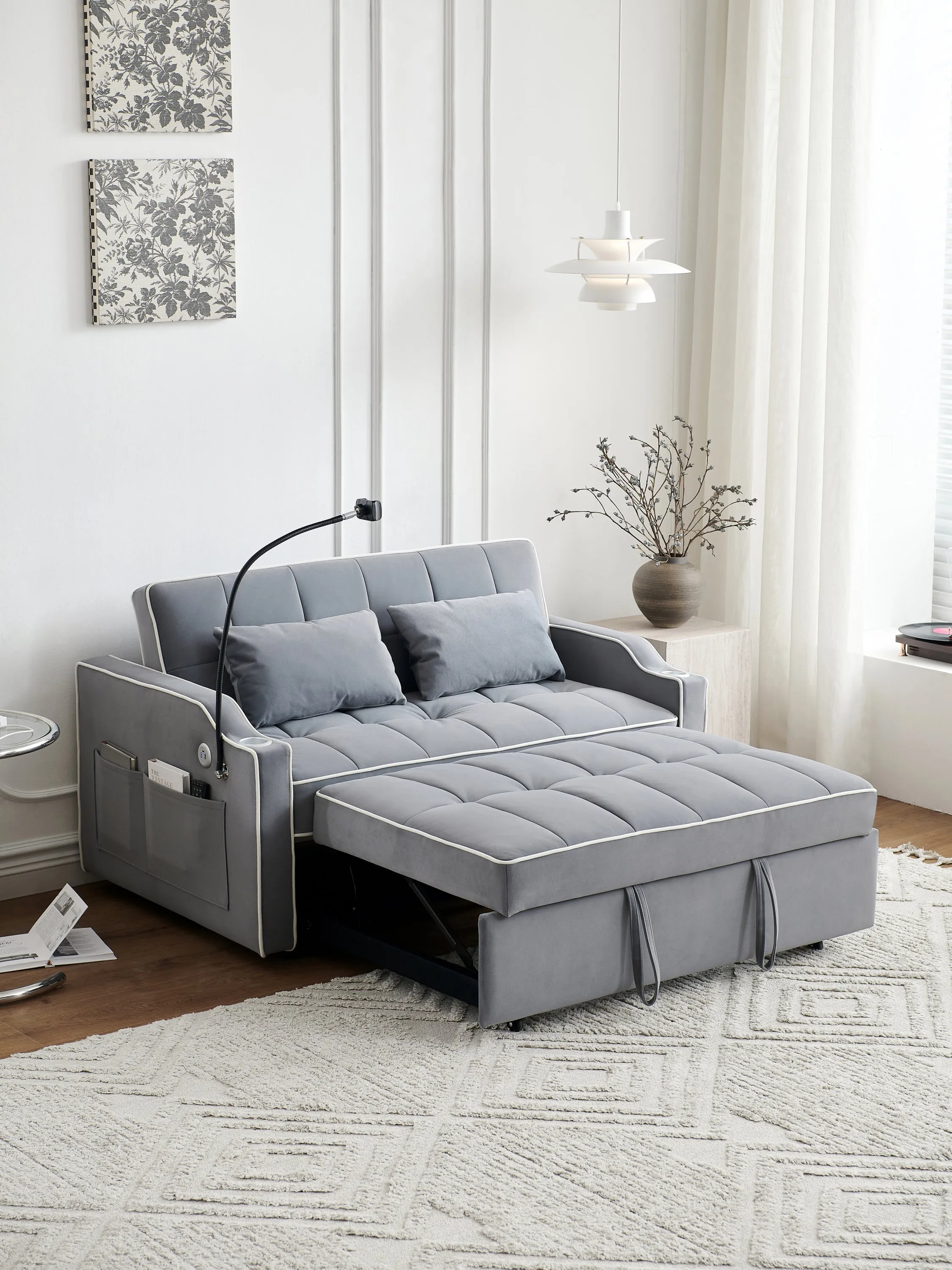 Carlo Loveseat Convertible Sleeper Sofa - Gray