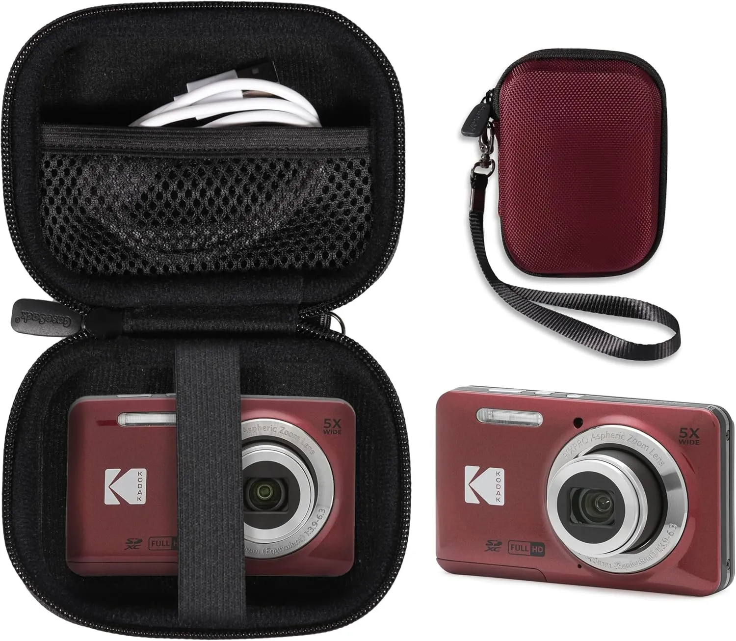 CaseSack Camera Case compatible with KODAK PIXPRO FZ55 16MP Digital Camera (Red)