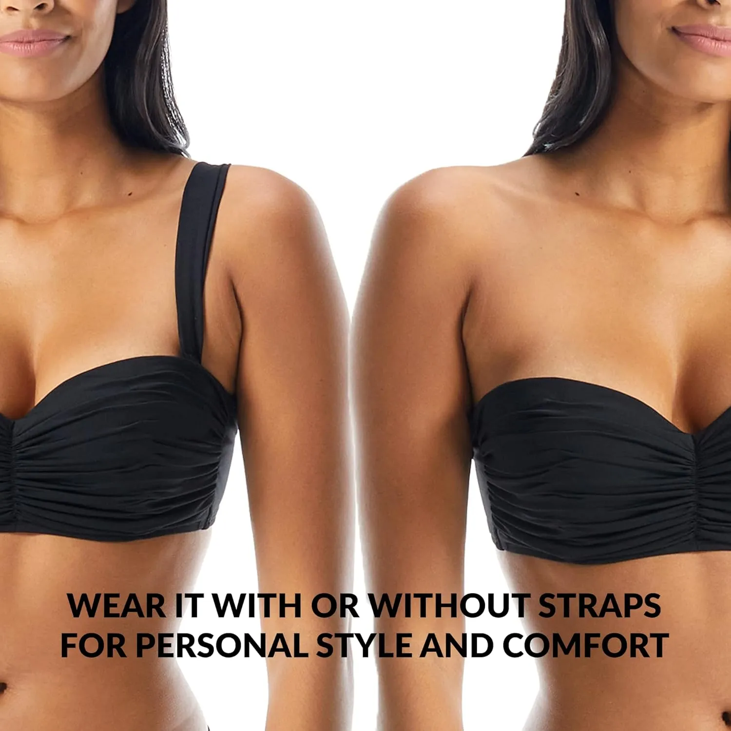 COCO REEF Charisma Bra Sized Underwire Bandeau Bikini Top with Strapless Option