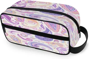 Colorful Paisley Travel Toiletry Bag for Women Men, Hanging Cosmetic Bag, Water Resistant Shaving Bag for Toiletries Accessories