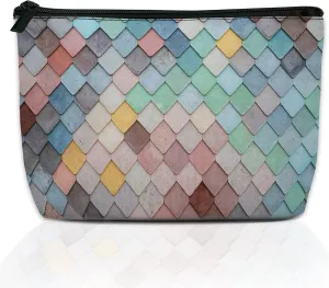 Colorful Sunroof Tiles Makeup Bag for Purse, Waterproof Funny Cosmetic Bag for Women, Zipper Travel Toiletry Pouch Gift 9.55.9 Inch
