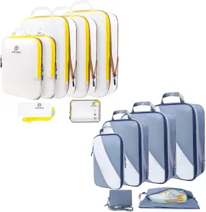 Compression Packing Cubes Set, Travel Luggage Organizer for Suitcase, Packing Organizers for Travel Accessories, Breathable See Through Mesh