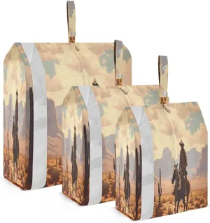 Cowboy Desert Sunset Packing Cubes for Travel 3 Set Travel Organizer Bags Luggage Accessories for Packing Compression