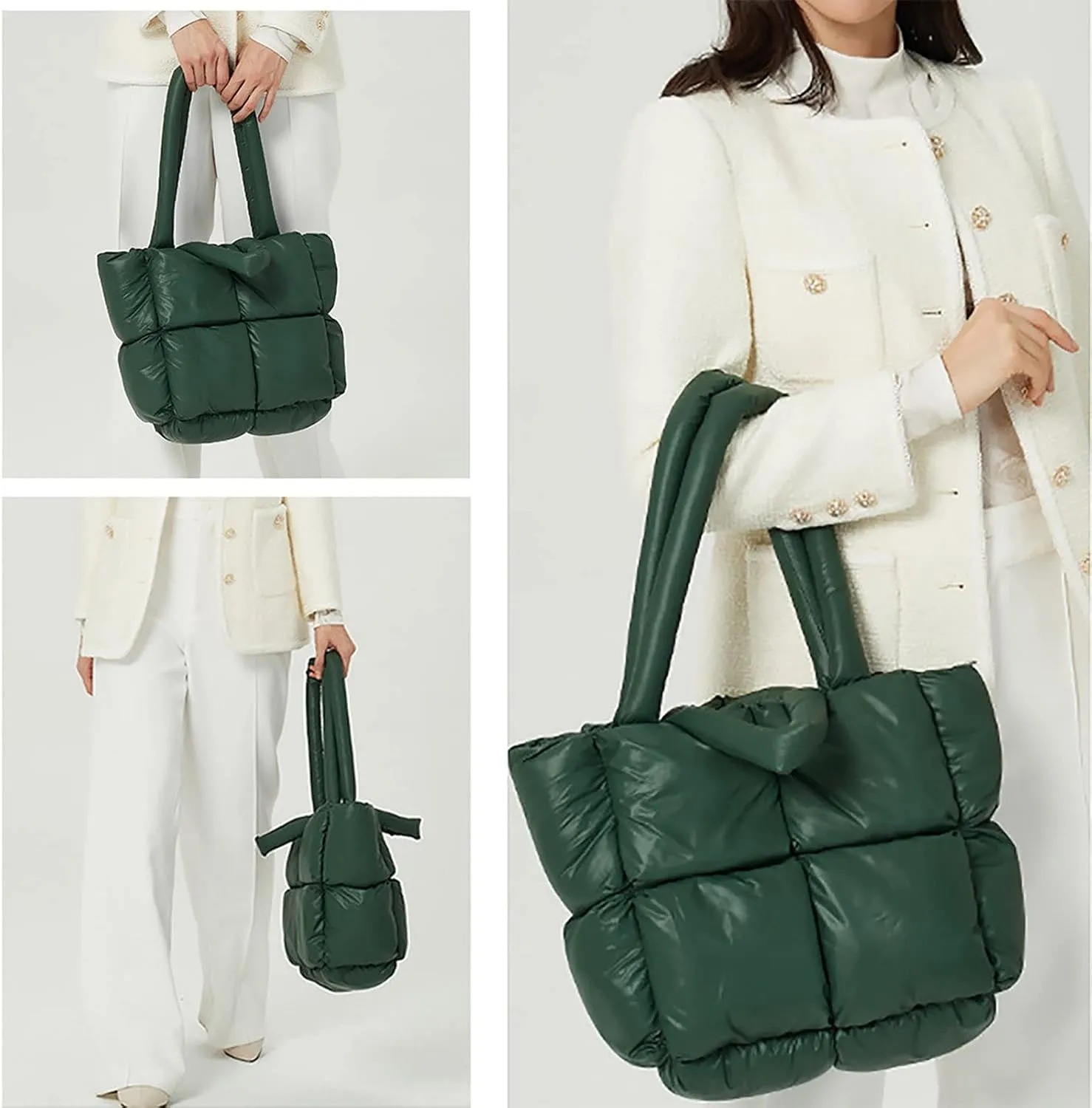 Cross Body Bag For Woman Light Large Quilted Shoulder Bag Carryall Puffer Hobo Bag For Her Friends Travel College F