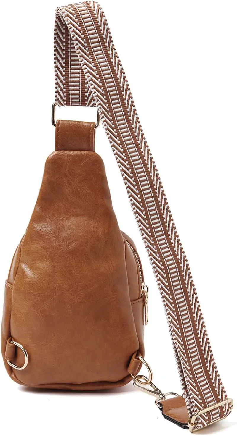 Crossbody Bags for Women Fashion Chest Bag Soft Leather Texture Crossbody Bag Large Capacity Simple Retro