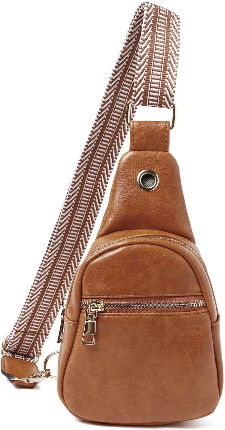 Crossbody Bags for Women Fashion Chest Bag Soft Leather Texture Crossbody Bag Large Capacity Simple Retro