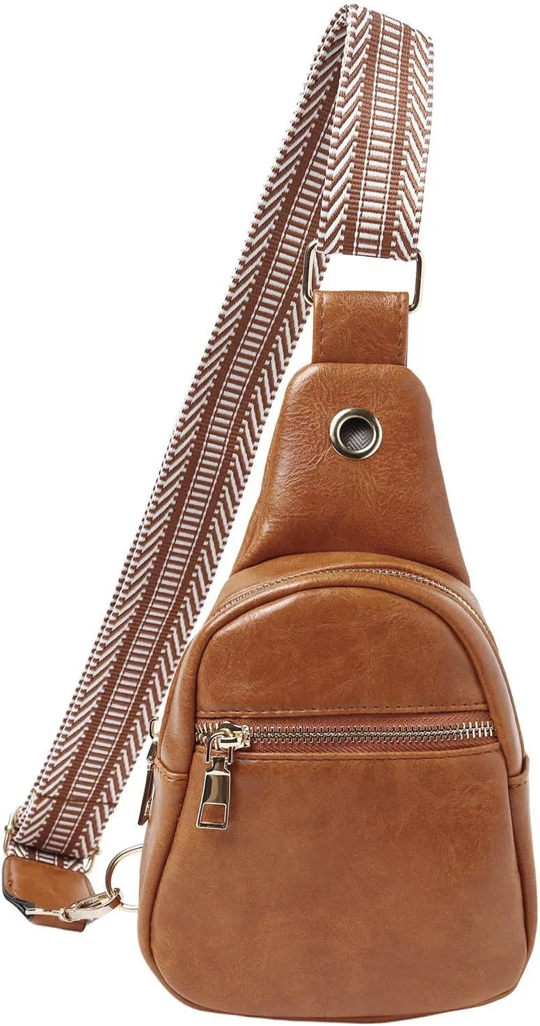 Crossbody Bags for Women Fashion Chest Bag Soft Leather Texture Crossbody Bag Large Capacity Simple Retro