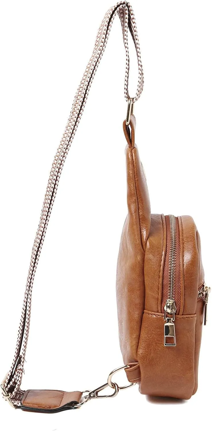 Crossbody Bags for Women Fashion Chest Bag Soft Leather Texture Crossbody Bag Large Capacity Simple Retro
