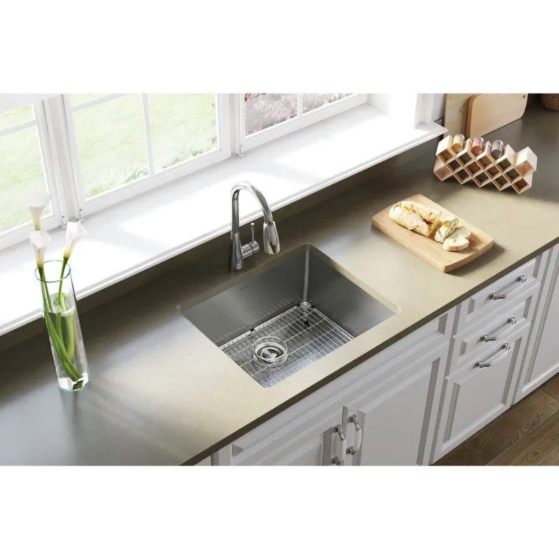 Crosstown 18.5" x 22.5" x 9" Stainless Steel Single-Basin Undermount Kitchen Sink Kit