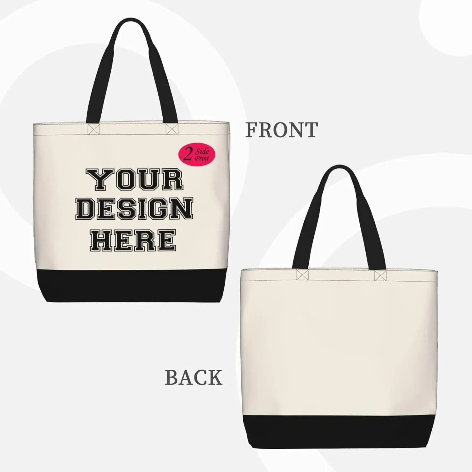 Custom Tote Bags for Women with Image Text logo, Personalized Tote Bag Gifts for Mom Teachers, Customized Handmade Totes