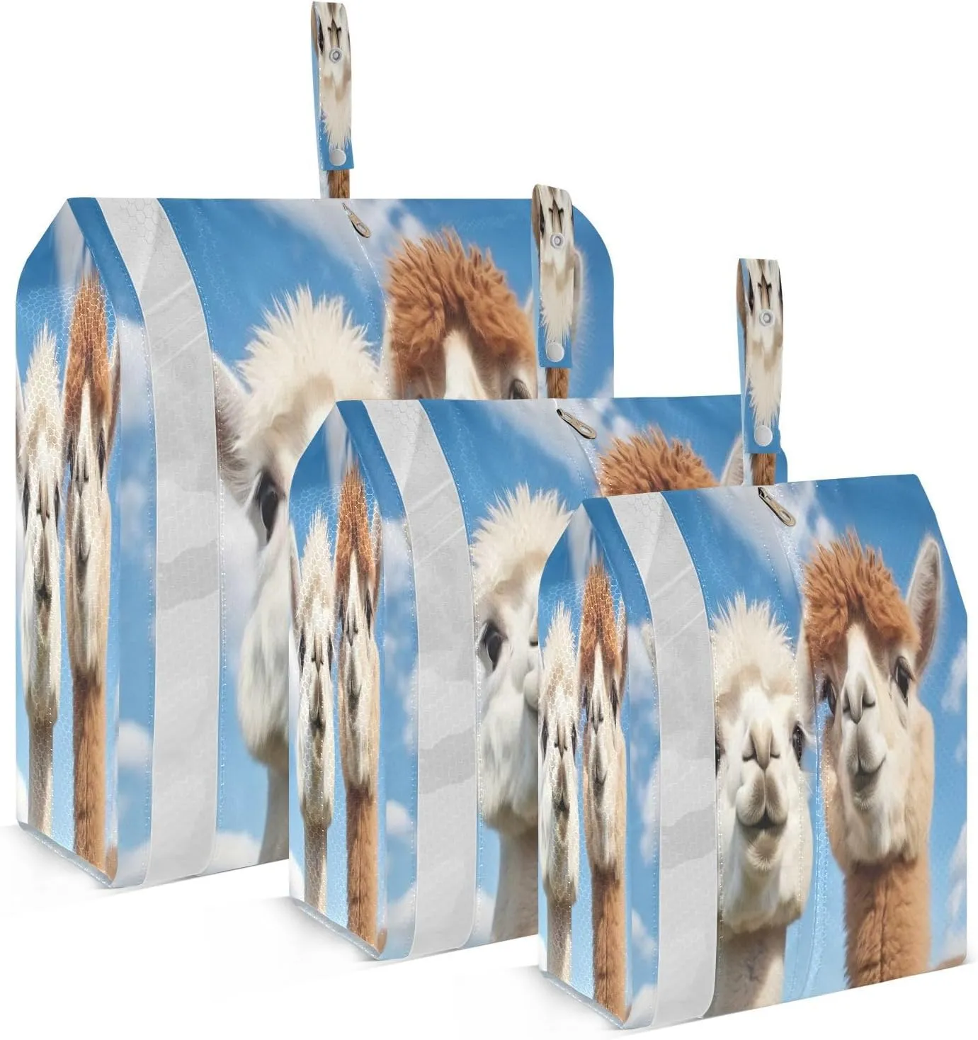 Cute Alpacas Blue Sky Packing Cubes for Travel 3 Set Compression Packing Cubes Luggage Accessories for Packing Compression