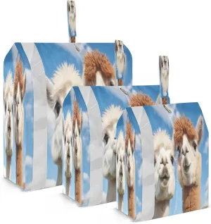 Cute Alpacas Blue Sky Packing Cubes for Travel 3 Set Compression Packing Cubes Luggage Accessories for Packing Compression