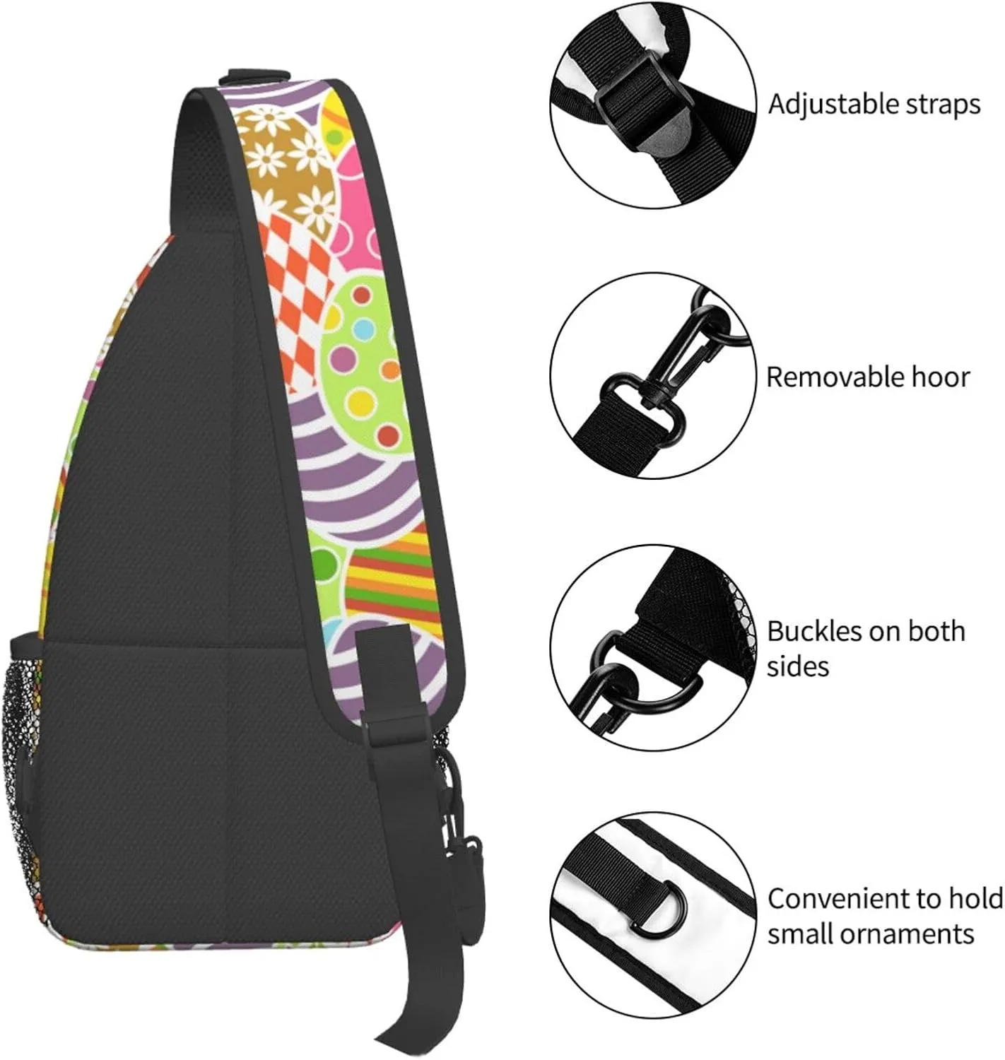 Cute Easter Bunny Sling Bag for Women Men Large Crossbody Bags Work Laptop Backpack Handbags