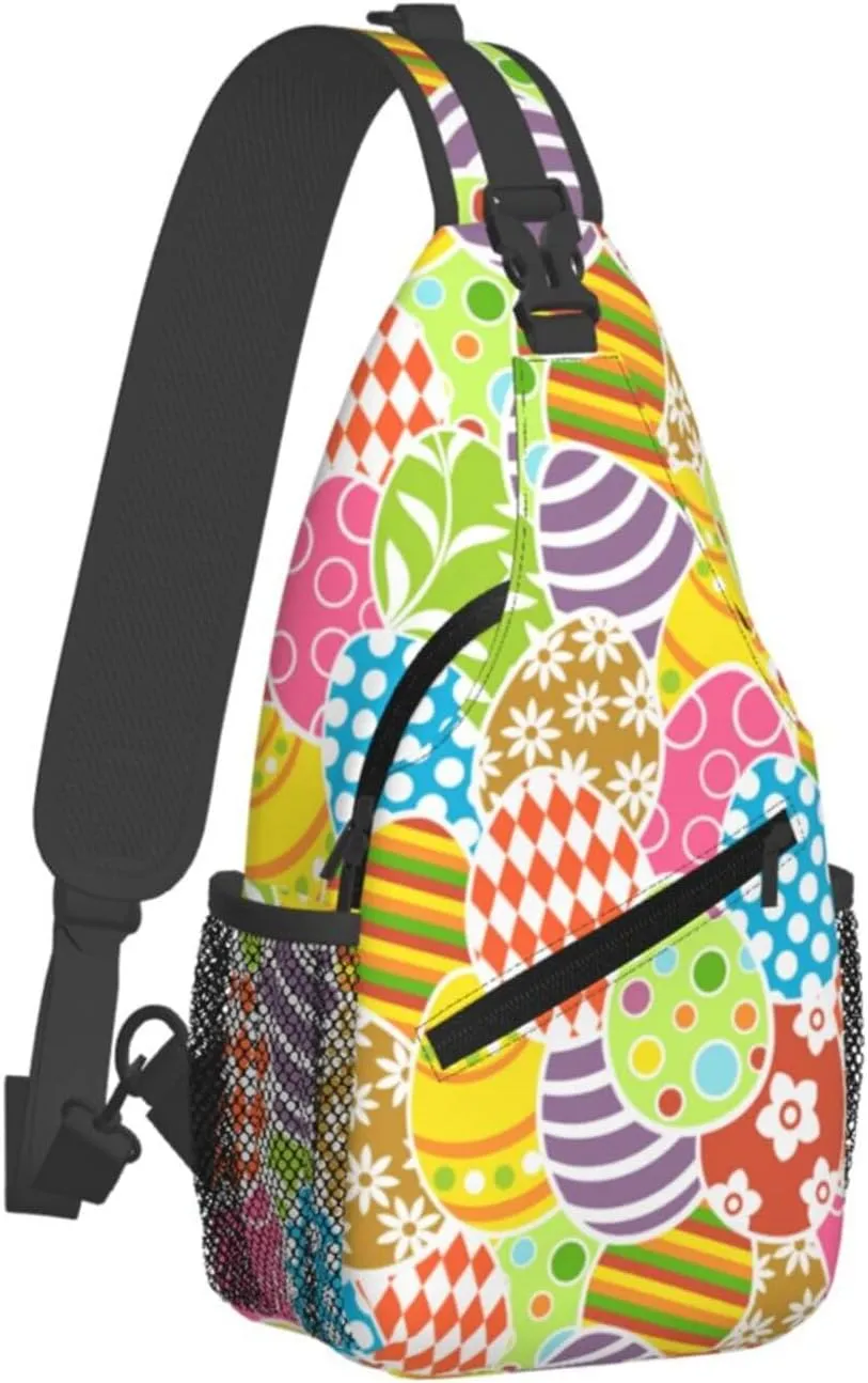 Cute Easter Bunny Sling Bag for Women Men Large Crossbody Bags Work Laptop Backpack Handbags