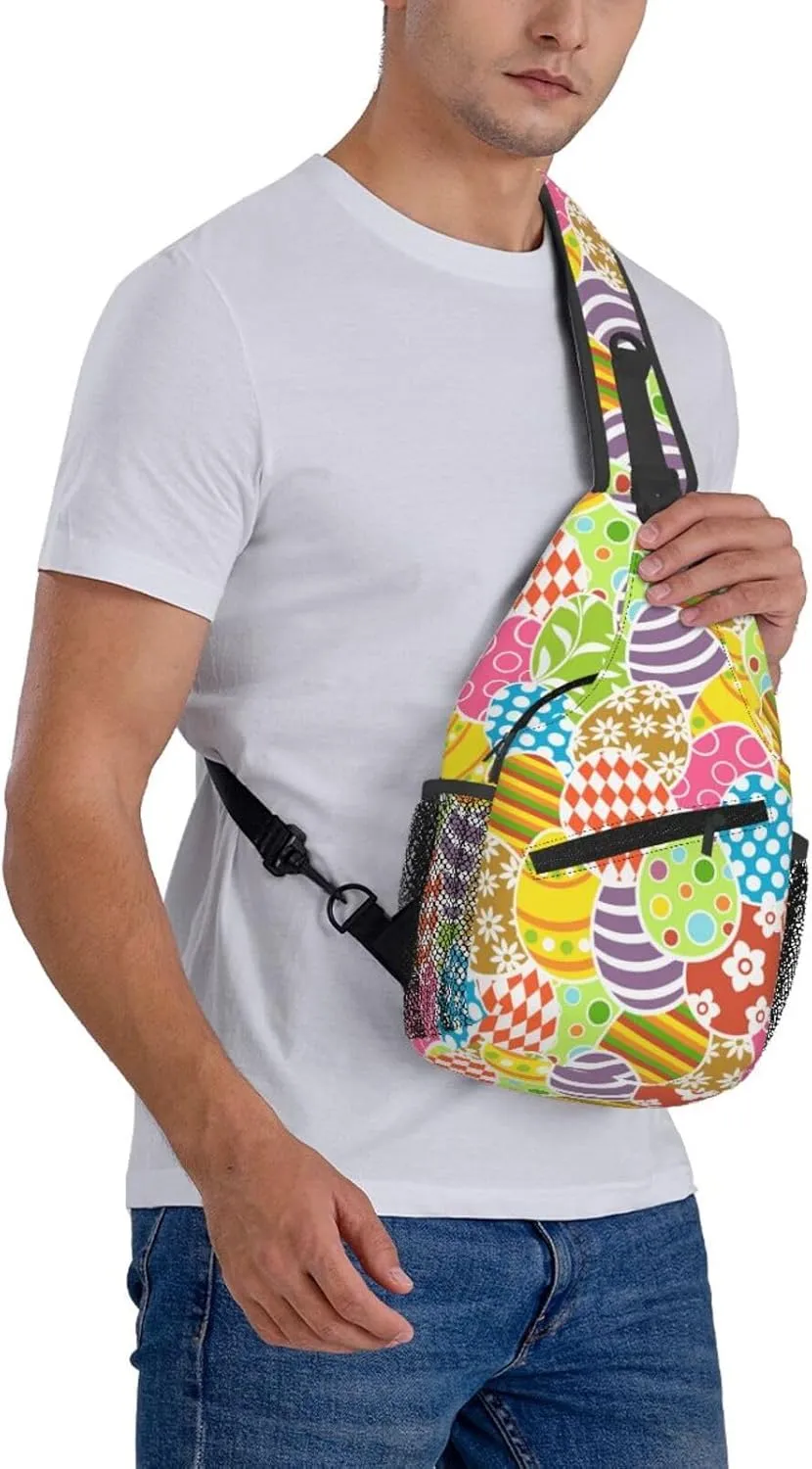 Cute Easter Bunny Sling Bag for Women Men Large Crossbody Bags Work Laptop Backpack Handbags