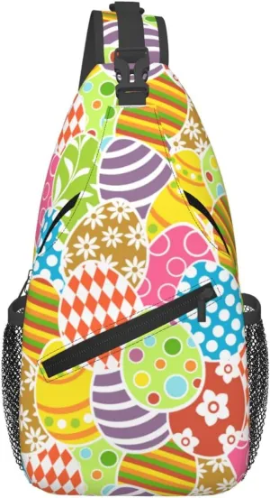 Cute Easter Bunny Sling Bag for Women Men Large Crossbody Bags Work Laptop Backpack Handbags