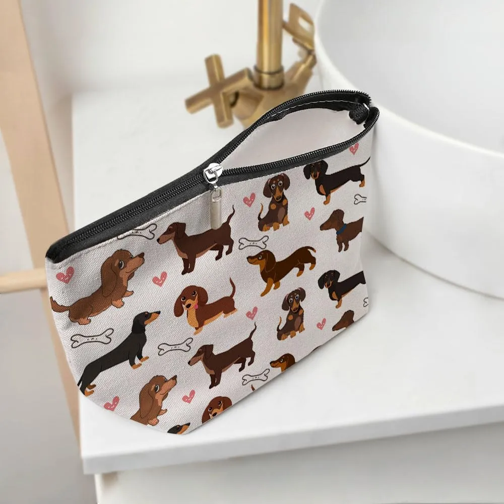 Dachshund Gifts, Cute Dog Mom Gifts for Women Romantic Funny I Love You Gifts Dachshund Makeup Bag Cosmetic Bag Dachshund Gifts for Women Bestie Pet Dog Owner Girlfriend Birthday Christmas Graduation
