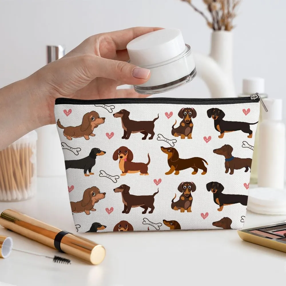 Dachshund Gifts, Cute Dog Mom Gifts for Women Romantic Funny I Love You Gifts Dachshund Makeup Bag Cosmetic Bag Dachshund Gifts for Women Bestie Pet Dog Owner Girlfriend Birthday Christmas Graduation