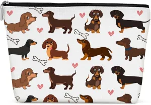 Dachshund Gifts, Cute Dog Mom Gifts for Women Romantic Funny I Love You Gifts Dachshund Makeup Bag Cosmetic Bag Dachshund Gifts for Women Bestie Pet Dog Owner Girlfriend Birthday Christmas Graduation