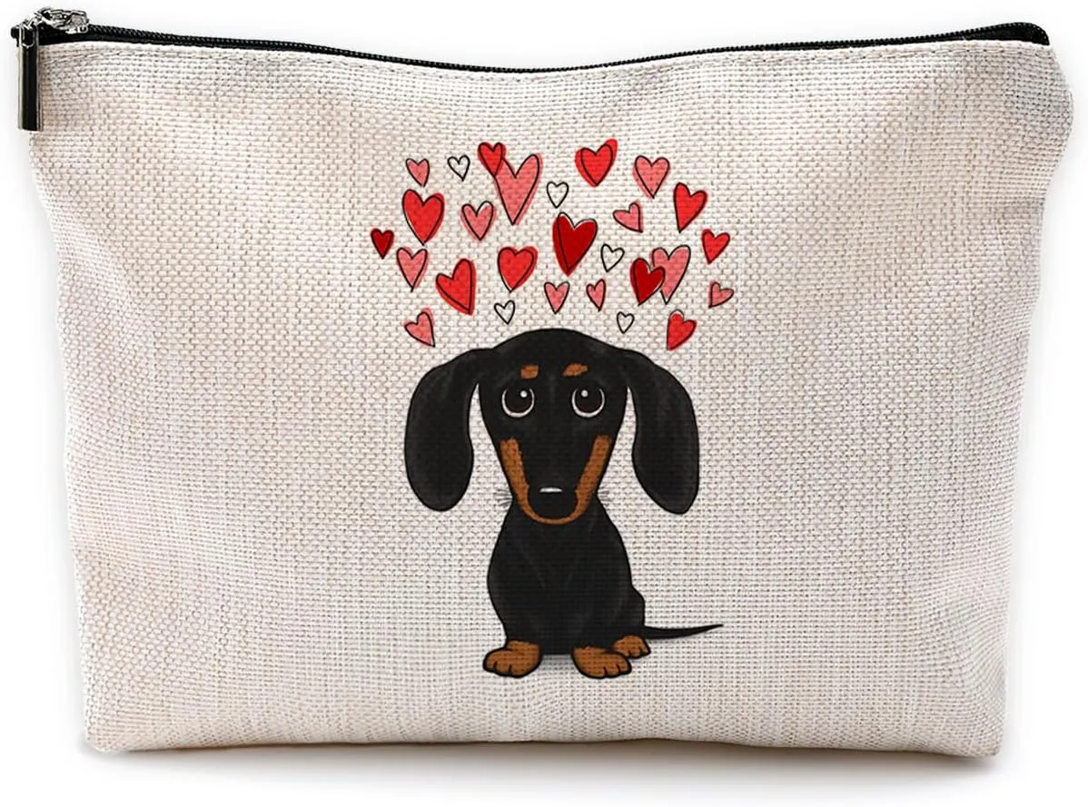 Dachshund Makeup Bag,Dachshund Cosmetic Bag,Dachshund Makeup Travel Toiletry Bag,Dachshund Mom Gifts,Dachshund Lover Gifts,Dachshund Gifts for women,Valentine Gifts