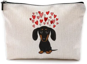 Dachshund Makeup Bag,Dachshund Cosmetic Bag,Dachshund Makeup Travel Toiletry Bag,Dachshund Mom Gifts,Dachshund Lover Gifts,Dachshund Gifts for women,Valentine Gifts