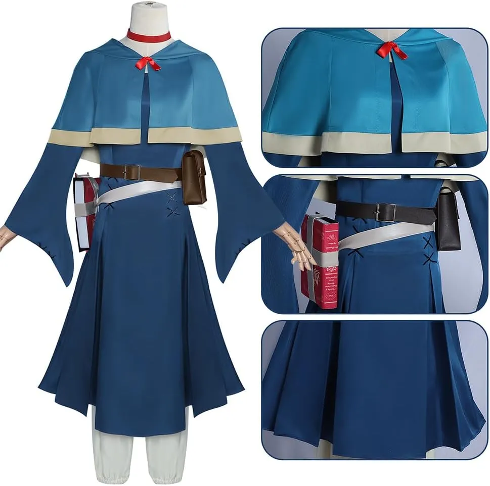 Delicious in Dungeon Marcille Donato Cosplay Costume Anime Dress Cloak Full Set for Halloween Party
