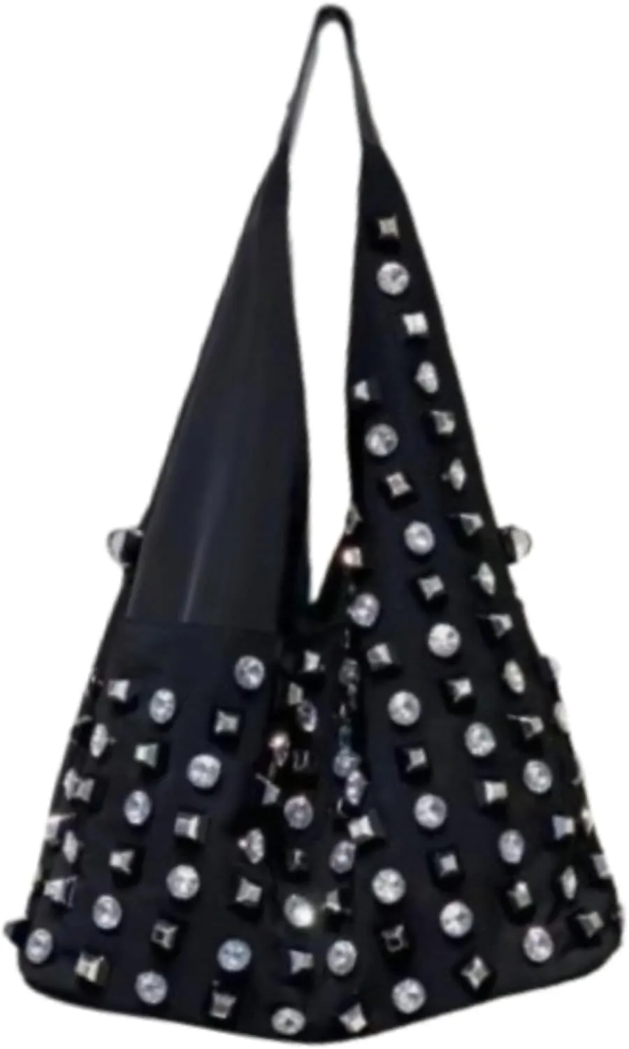 Designer Tote Bag Studded Purses Y2k Bags 90s Punk Vegan Leather Large Tote Bag Eyelet Streetwear 2000s
