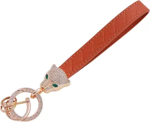Doflamingo Women Wristlet Keychain Lanyards For Car Key FOB Holder Cute Leather Wrist Bracelet Key Chain Accessories