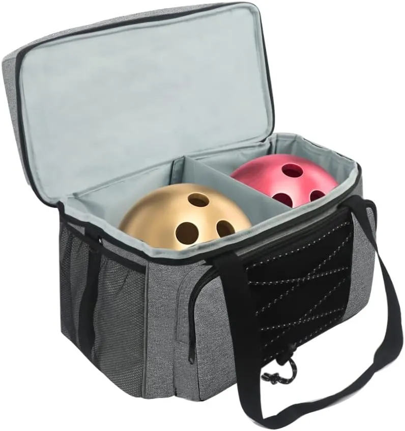 Ejoyous Bowling Bag for 2 Balls, Travel Bowling Ball Bag Adult Bowling Bag with Padded Partition for Up to 1 Pair of Shoes Men 16, Bowling Accessories