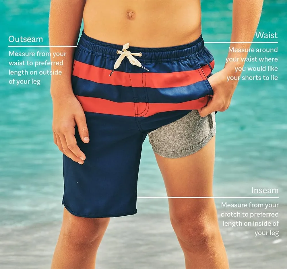 Fair Harbor Kids Anchor  Kids Swimsuits with BreezeKnit Liner, 6-inch Inseam  Anti-Chafe, No-Mesh Trunks