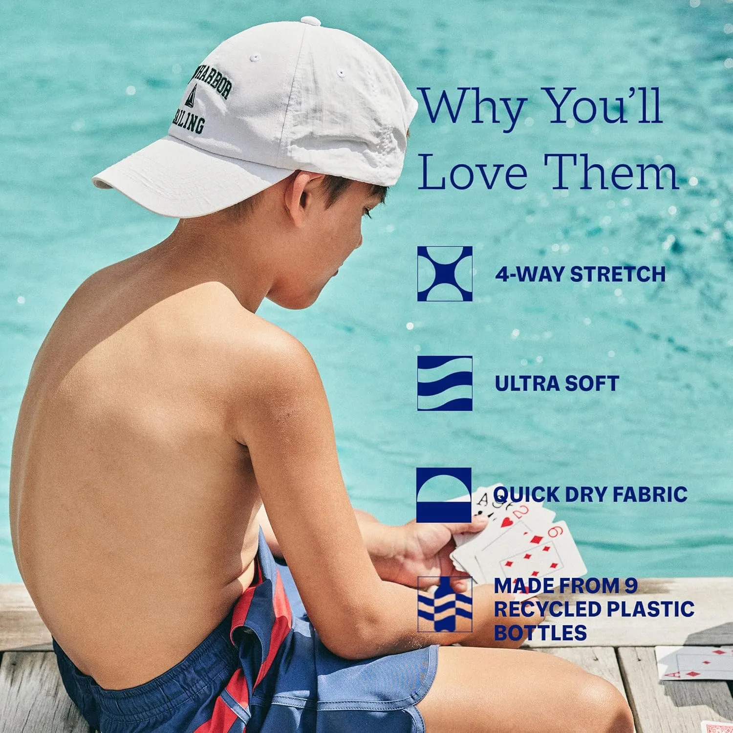 Fair Harbor Kids Anchor  Kids Swimsuits with BreezeKnit Liner, 6-inch Inseam  Anti-Chafe, No-Mesh Trunks