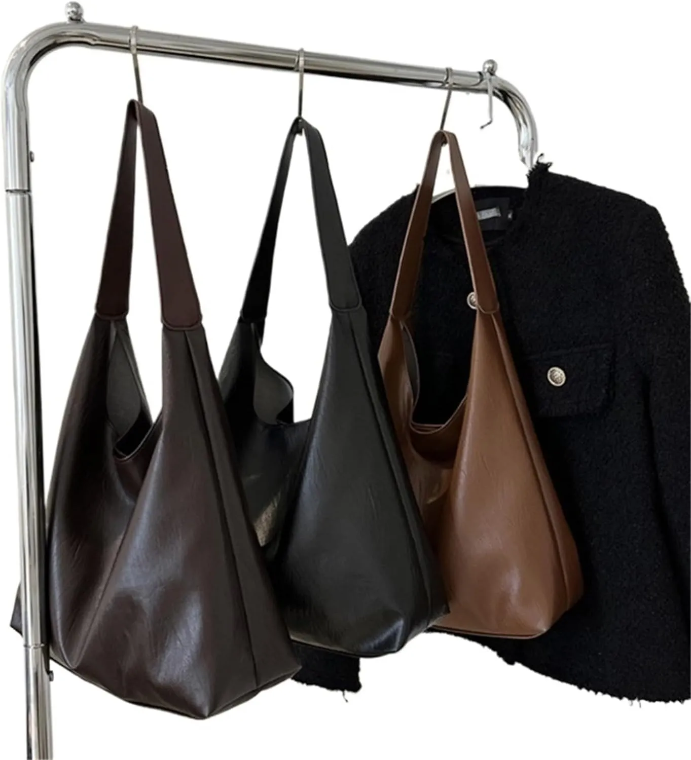 Fashion Luxury Design Advanced PU Leather Feel Soft Handbag Large Capacity Waterproof Underarm Tote Bag