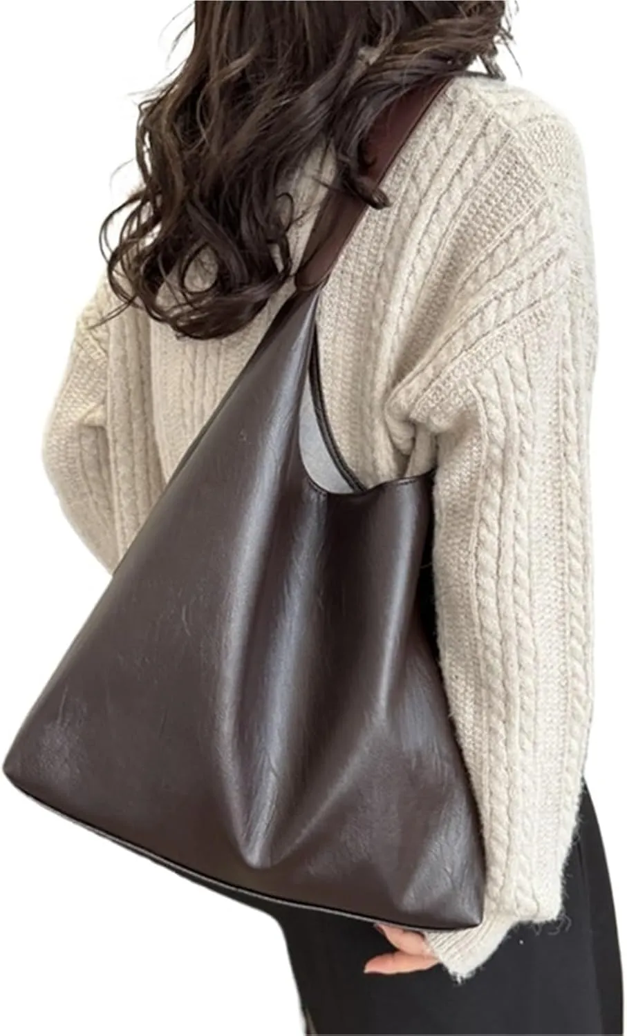 Fashion Luxury Design Advanced PU Leather Feel Soft Handbag Large Capacity Waterproof Underarm Tote Bag