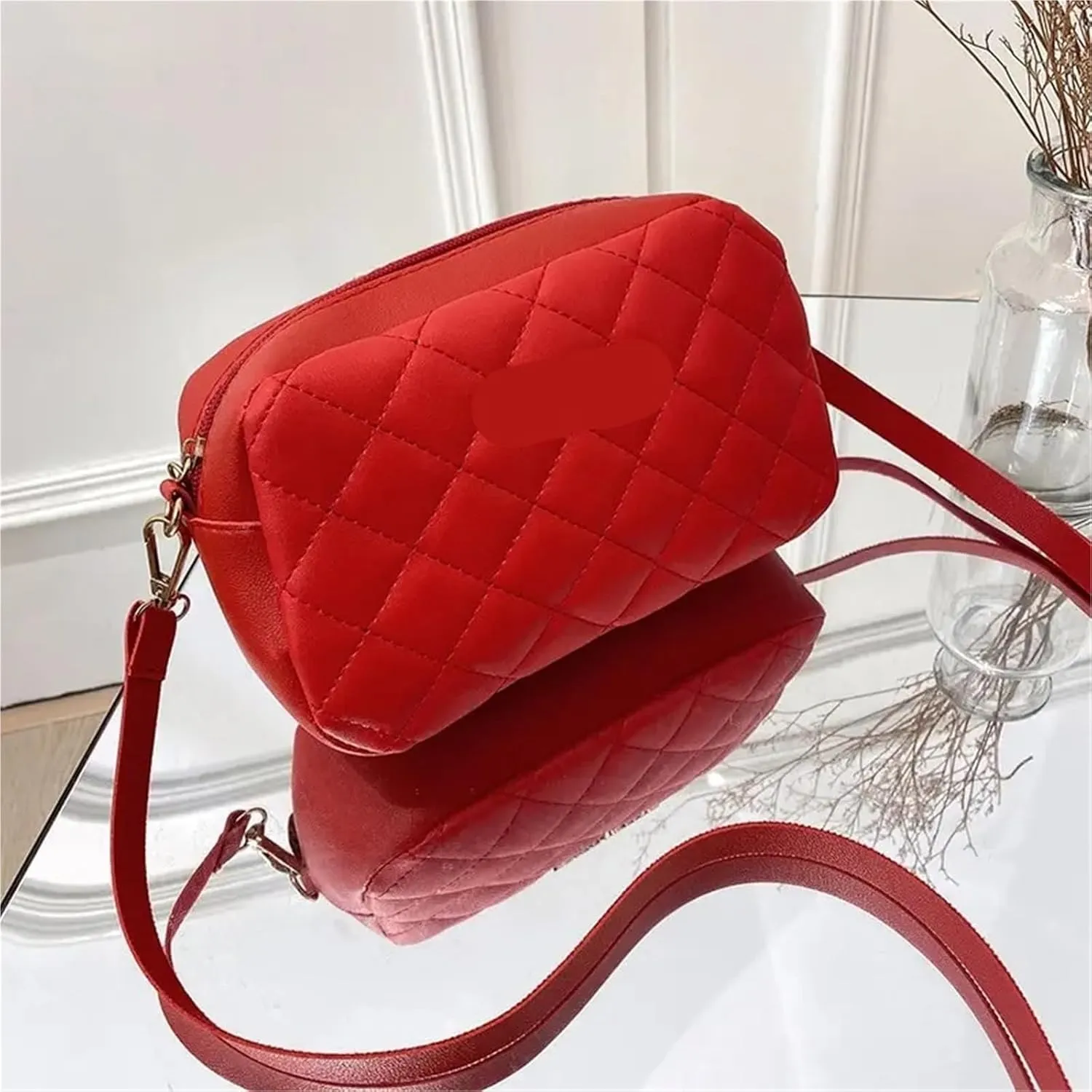 Fashion Women's Small Crossbody Bag PU Leather Messenger Bag Zipper Handbag Purse Summer Travel Bag for Female