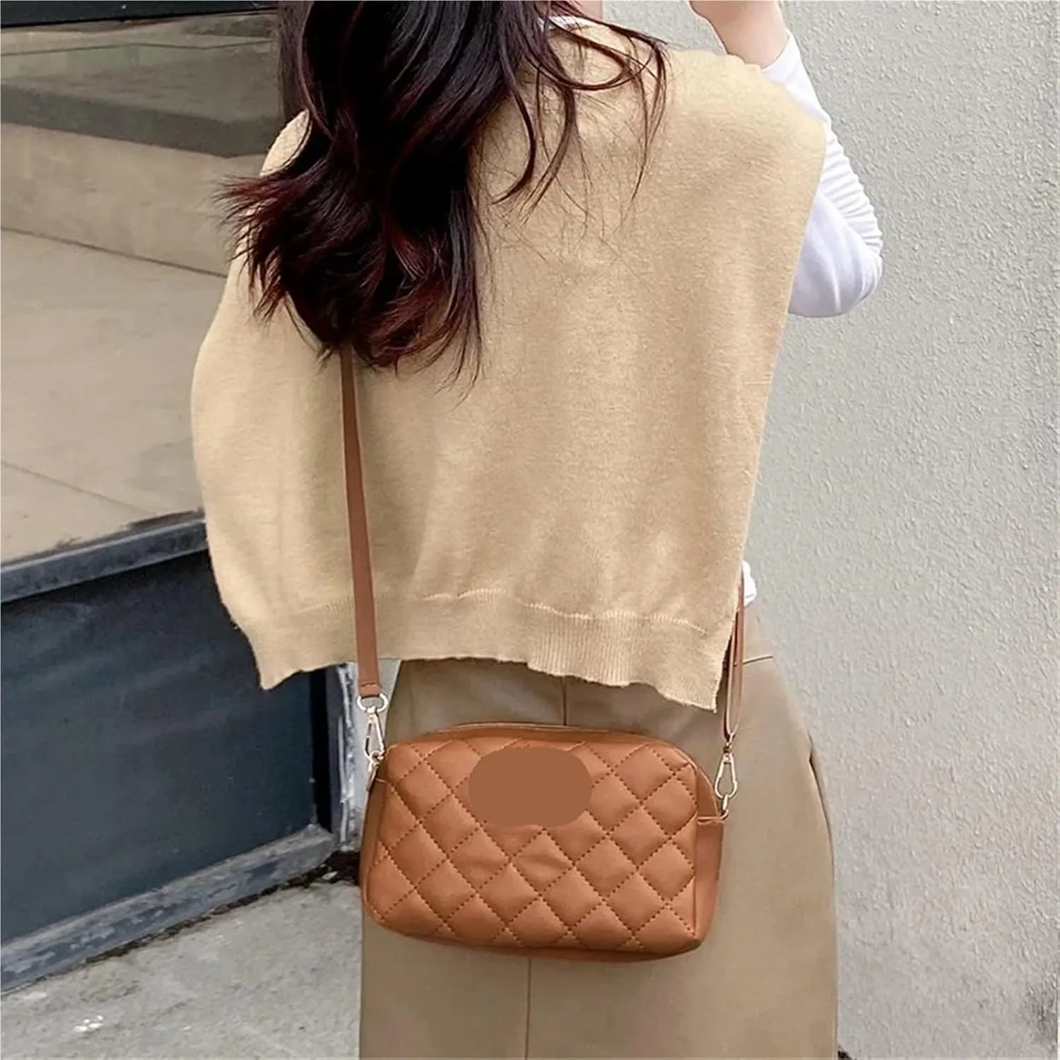 Fashion Women's Small Crossbody Bag PU Leather Messenger Bag Zipper Handbag Purse Summer Travel Bag for Female