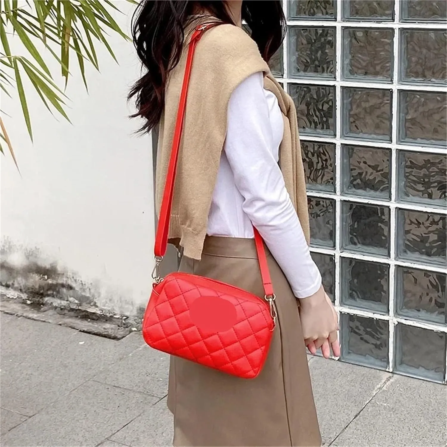 Fashion Women's Small Crossbody Bag PU Leather Messenger Bag Zipper Handbag Purse Summer Travel Bag for Female