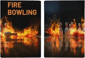 Flame Bowling Ball Passport Holder Cover Case Passport Protective Cover PU Leather Card Case Slim Travel Accessories