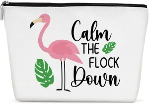 Flamingo Gifts, Pink Flamingo Makeup Bag, Flamingo Decor Stuff Summer Vacation Cosmetic Bag for Women Flamingo Lovers Her Girls Birthday Christmas Graduation Friendship Travel Toiletry Bag