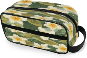 Frangipani Flowers Travel Toiletry Bag for Women Men, Hanging Cosmetic Bag, Water Resistant Shaving Bag for Toiletries Accessories