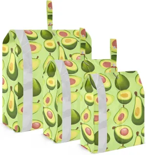 Fruit Avocado Green Packing Cubes for Travel 3 Set Travel Compression Bags Luggage Accessories for Travel Compression