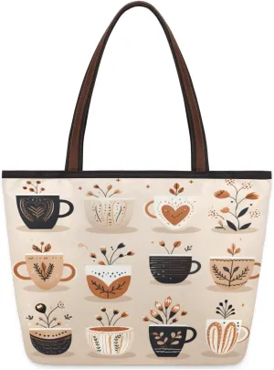 Fruit Peach Print Tote Bag with Zipper 15 Inch Canvas Tote Bag for Women Shoulder Handbag