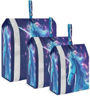 Galaxy Blue Unicorn Compression Packing Cubes Luggage Organizer Bags for Travel Suitcase Organizer for Women Travel Accessories