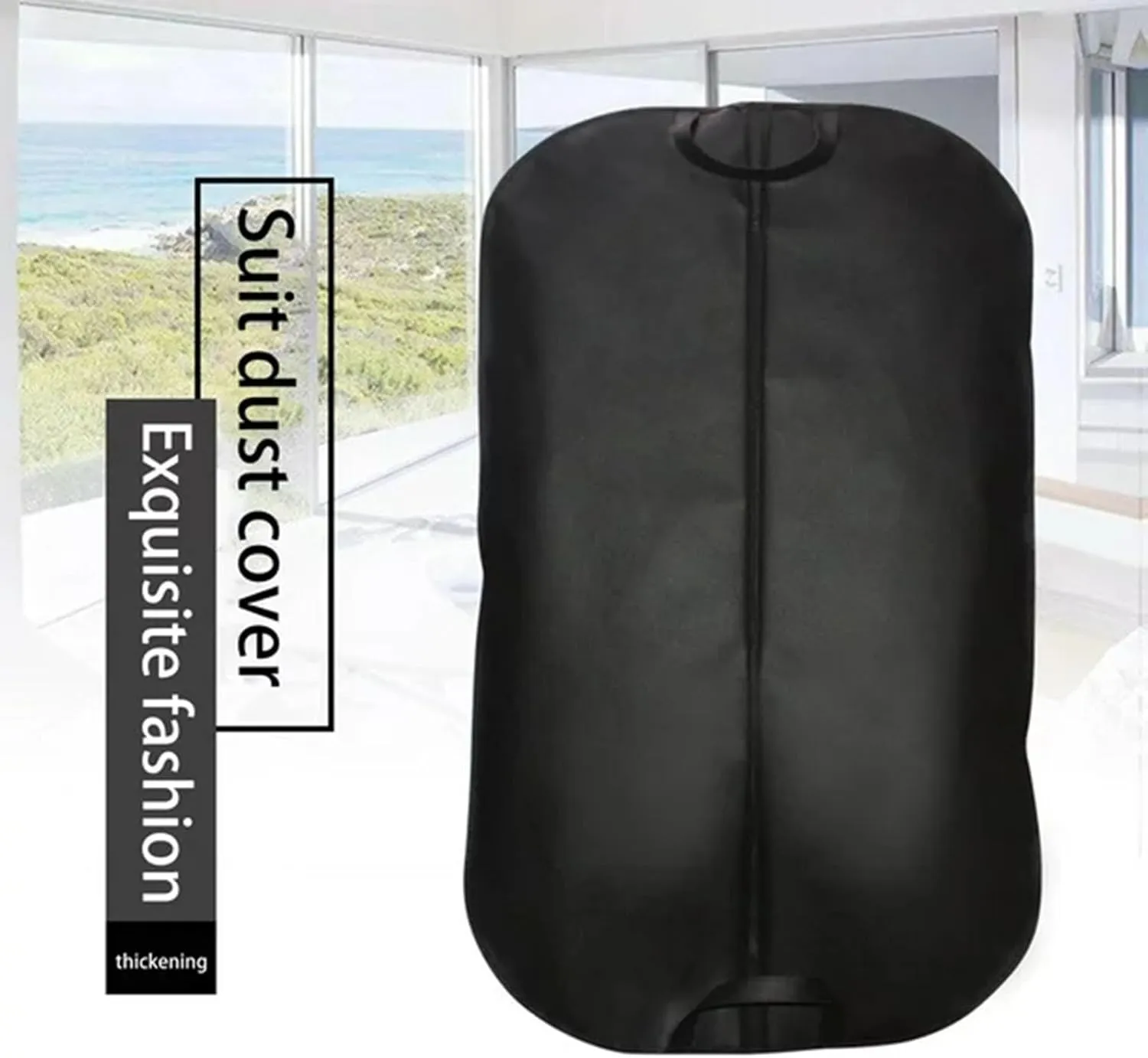 Garment Bag Suit Bags for Travel and Storage 39.4x23.6 inches Hanging Garment Bags Gusseted Suit Cover Protector for Suit Coat, Dress,T-Shirt, Jacket, Suits, Coats (Black, One Size)