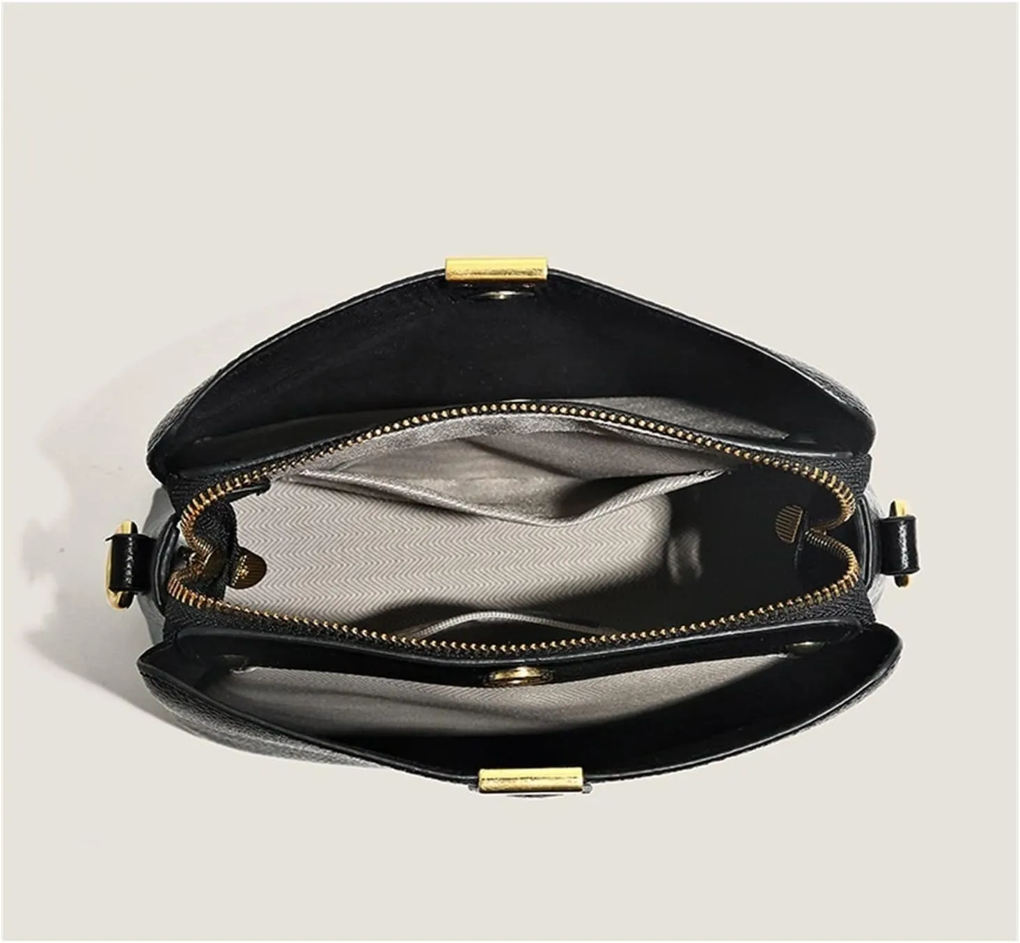 Genuine Leather Women Bucket Shoulder Bag Female Handbag Wide Strap Ladies Crossbody Bags Cowhide Totes Bag For Women(Yellow)