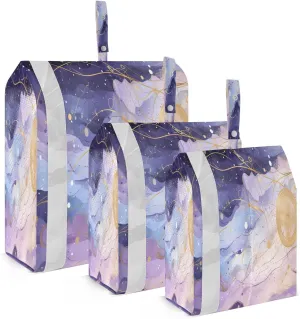 Gold Sparkle Watercolor Packing Cubes for Travel 3 Set Packing Bags Luggage Accessories for Carry On Suitcases